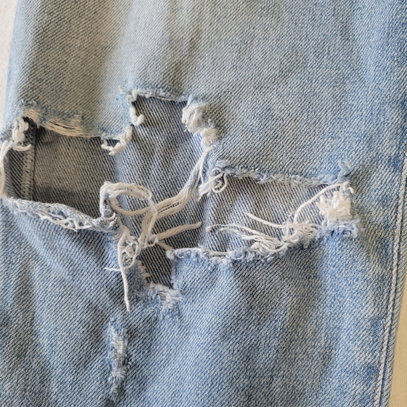Agolde Toni Mid Rise Slim Straight Jeans Womens Size 28 Ankle Distressed - Picture 3 of 6